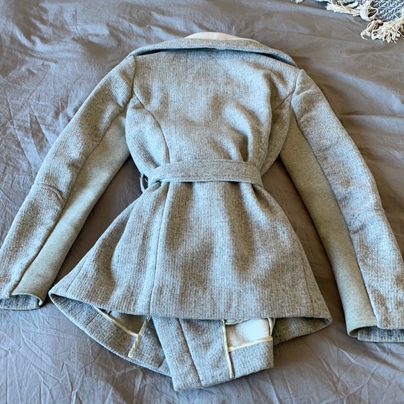 BCBG Gray Wrap Wool Coat - Picture 9 of 14